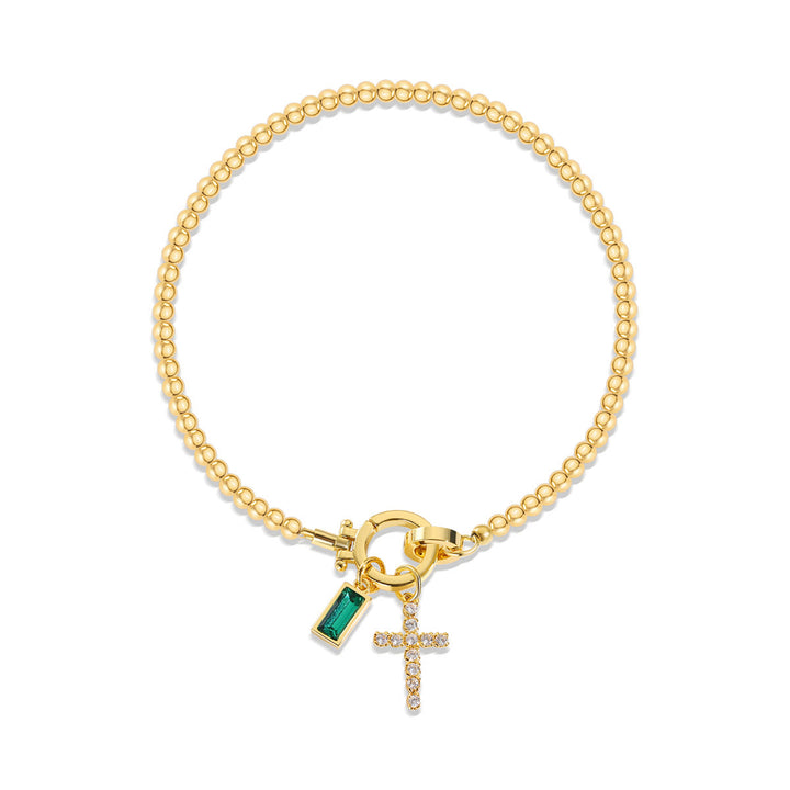 Christianartworkshop 12 Birthstone Cross Bracelet: Faith-Driven Identity & Timeless Devotion - May - image 4