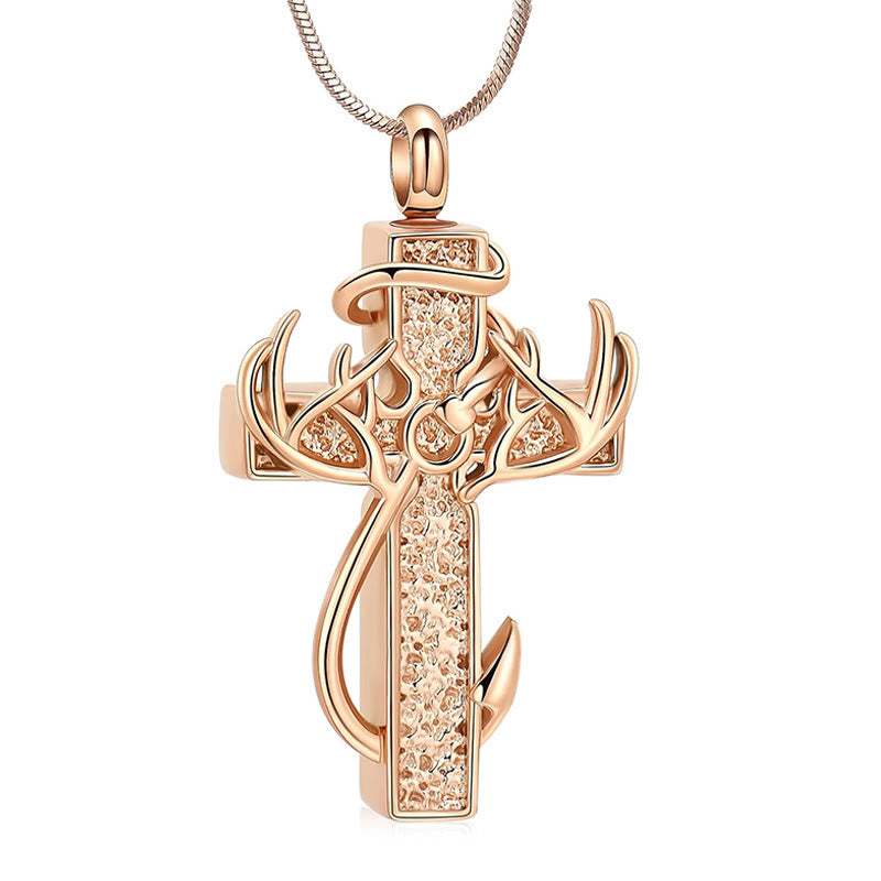 Christianartworkshop Hunting & Fishing Cross Pendant Necklace: Outdoor Faith & Spiritual Devotion - Rosegold - image 4