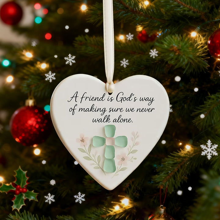 Christianartworkshop Heart-Shaped Hanging Ornament: A Friend is God's Way Faith & Friendship Reminder - image 5