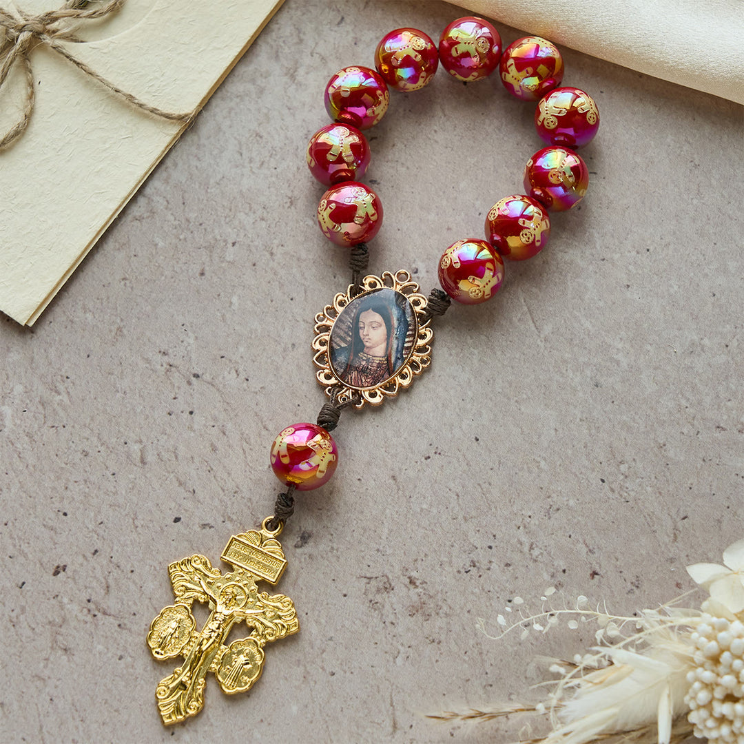 Christianartworkshop Christmas Devotion Red Green Holiday Beads Pocket Rosary: Pray anywhere, anytime - image 8