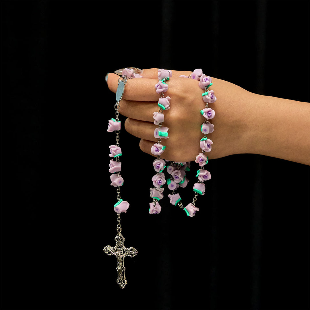 Christianartworkshop Soft Clay Rose Rosary: Floral Devotion & Handcrafted Spiritual Connection - image 9