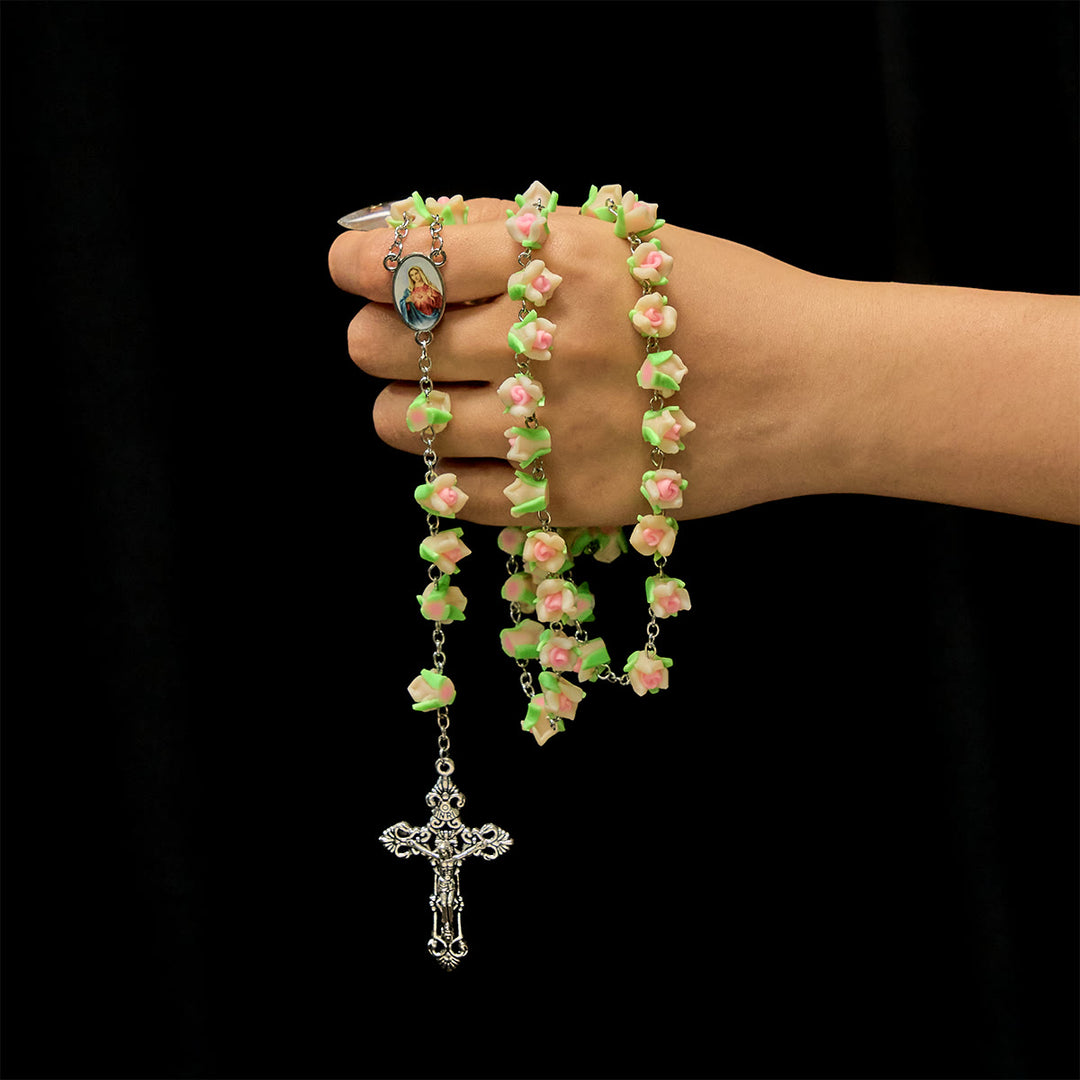Christianartworkshop Soft Clay Rose Rosary: Floral Devotion & Handcrafted Spiritual Connection - image 17