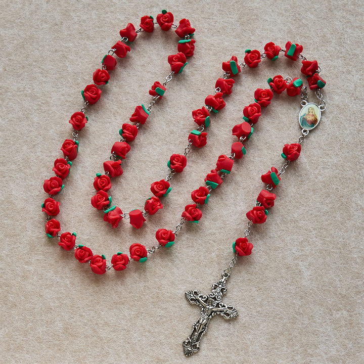 Christianartworkshop Soft Clay Rose Rosary: Floral Devotion & Handcrafted Spiritual Connection - image 4