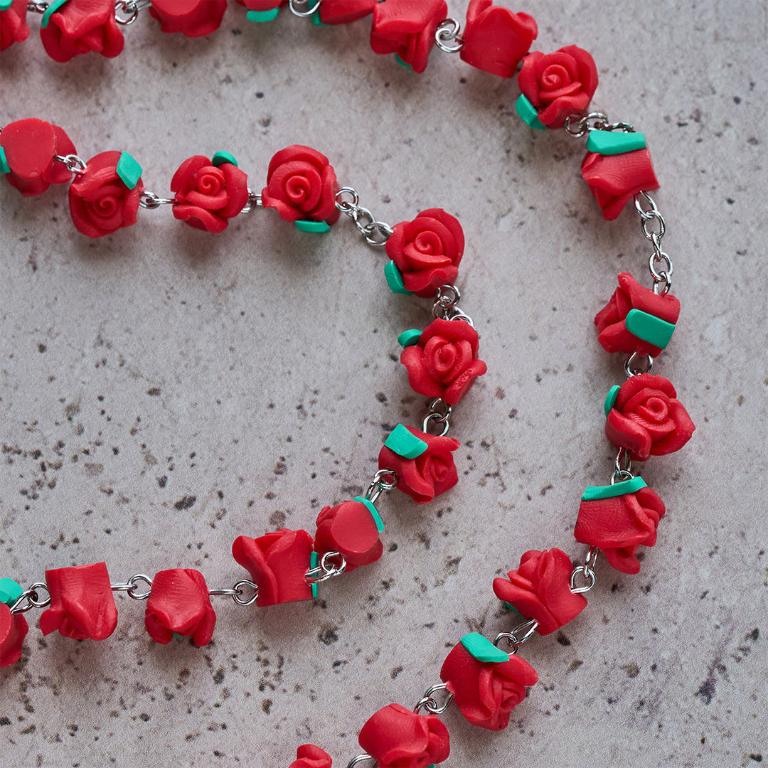 Christianartworkshop Soft Clay Rose Rosary: Floral Devotion & Handcrafted Spiritual Connection - image 6