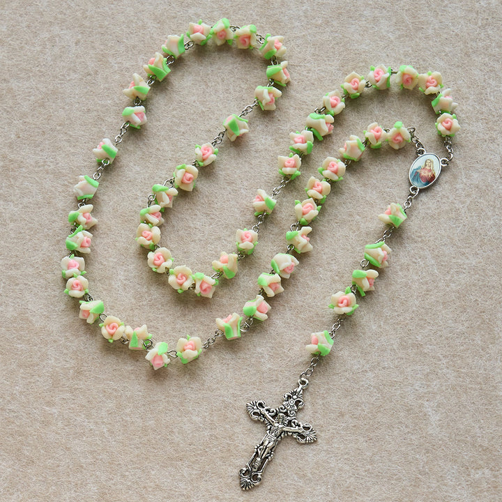 Christianartworkshop Soft Clay Rose Rosary: Floral Devotion & Handcrafted Spiritual Connection - image 19