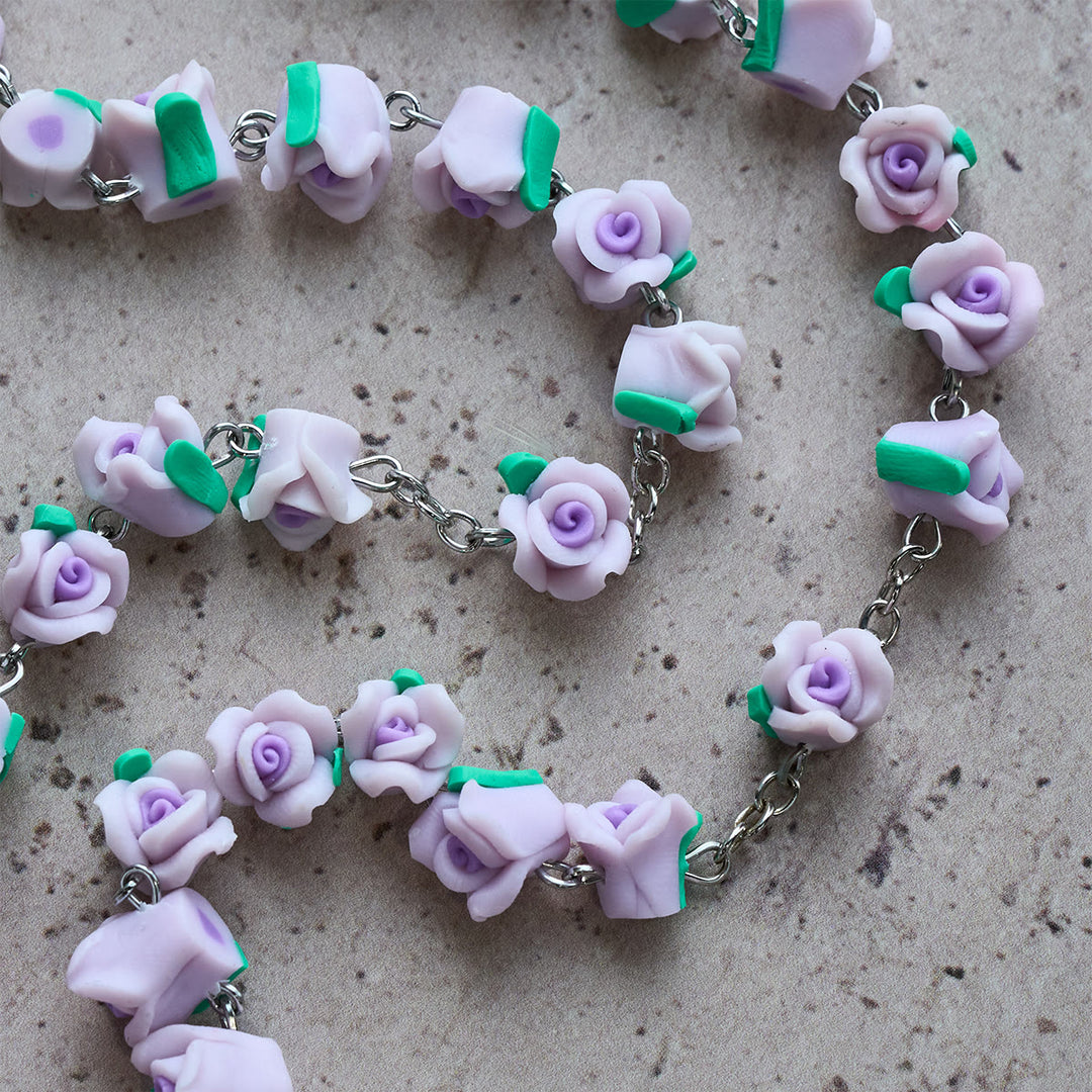 Christianartworkshop Soft Clay Rose Rosary: Floral Devotion & Handcrafted Spiritual Connection - image 14