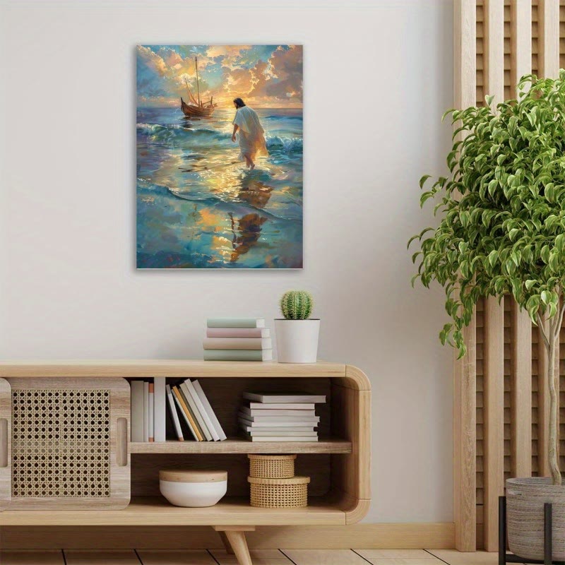 Christianartworkshop Spiritual Journey Wall Art: Jesus Walking on Water & Faith Resonance for Decor - image 1