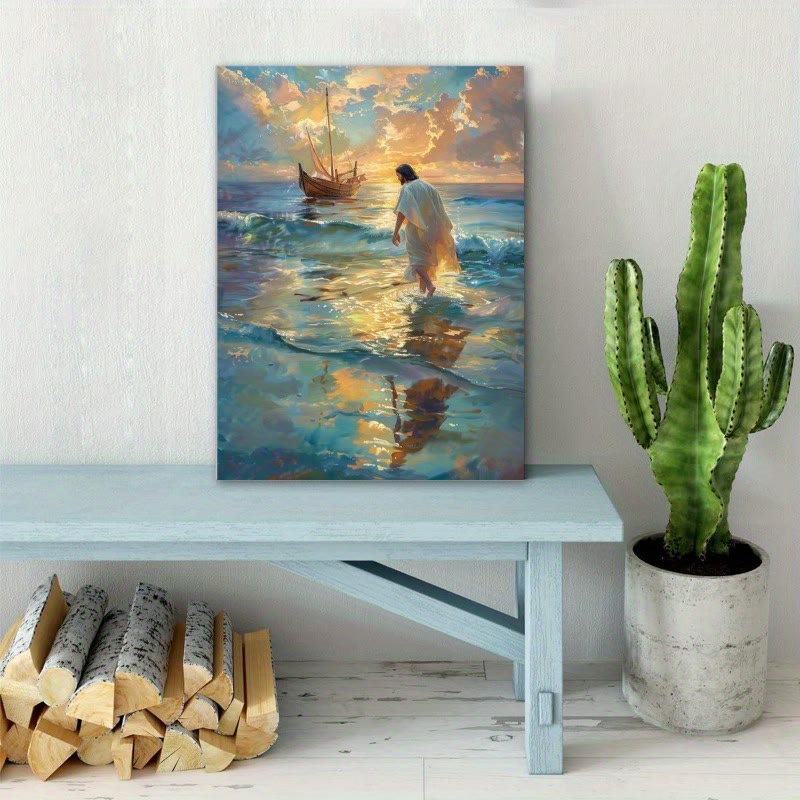 Christianartworkshop Spiritual Journey Wall Art: Jesus Walking on Water & Faith Resonance for Decor - image 2
