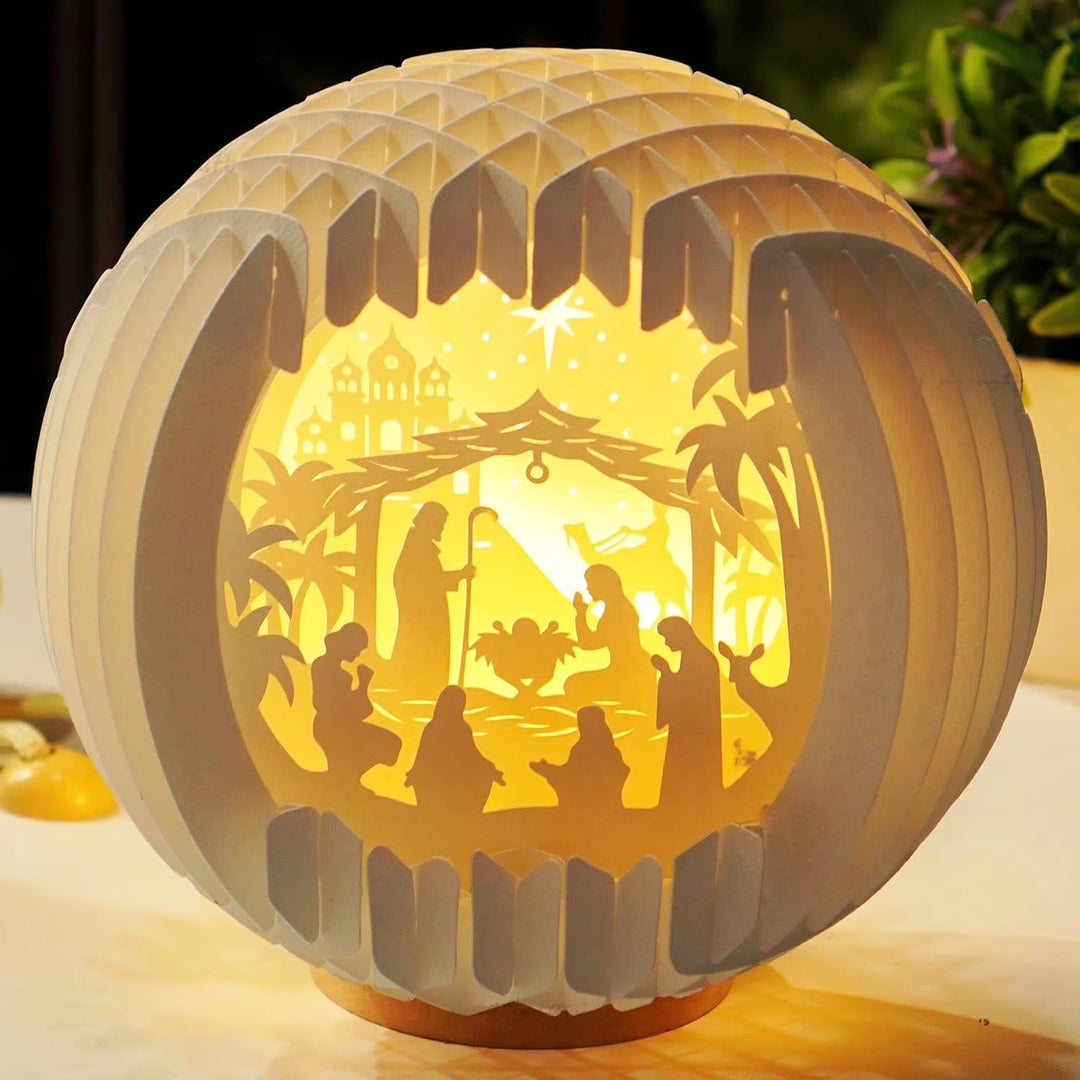 Christianartworkshop Nativity Globe Lamp: A Glowing Embrace of Christmas Faith & Wonder - Nativity Scene - image 0