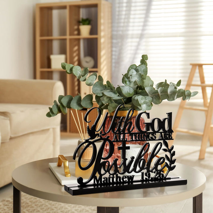 Christianartworkshop With God All Things Are Possible Table Art: A Testament to Faith & Inspiration - image 5