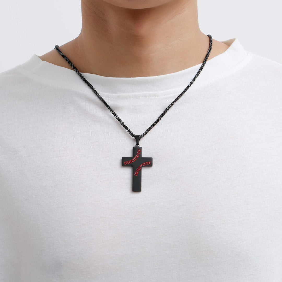 Christianartworkshop Baseball Stitch Cross Necklace: Athletic Devotion & Inspirational Quote - image 15