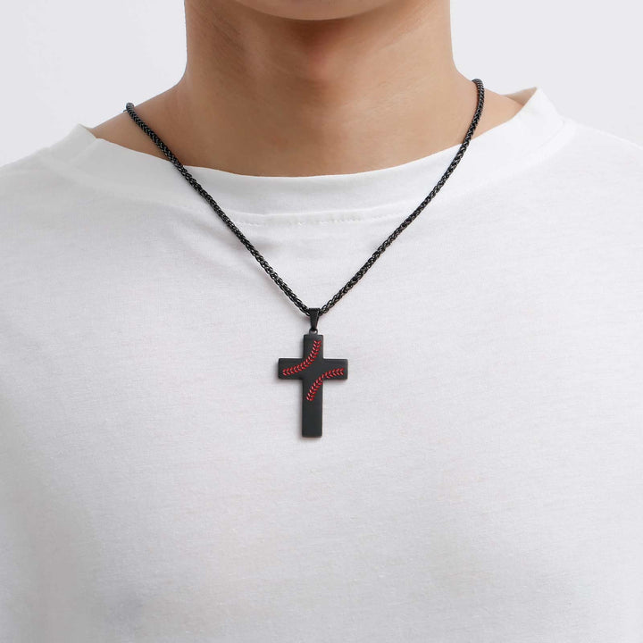 Christianartworkshop Baseball Stitch Cross Necklace: Athletic Devotion & Inspirational Quote - image 15