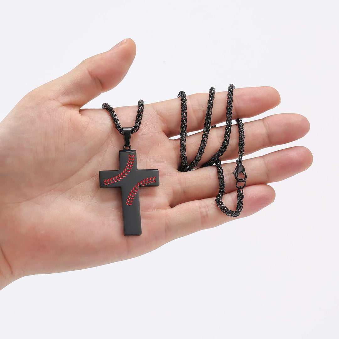 Christianartworkshop Baseball Stitch Cross Necklace: Athletic Devotion & Inspirational Quote - image 17