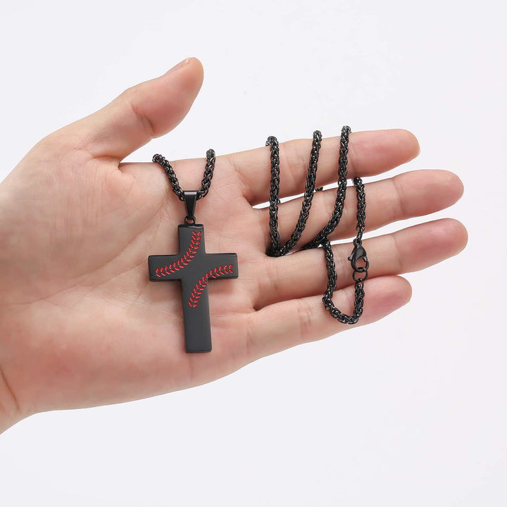 Christianartworkshop Baseball Stitch Cross Necklace: Athletic Devotion & Inspirational Quote - image 17