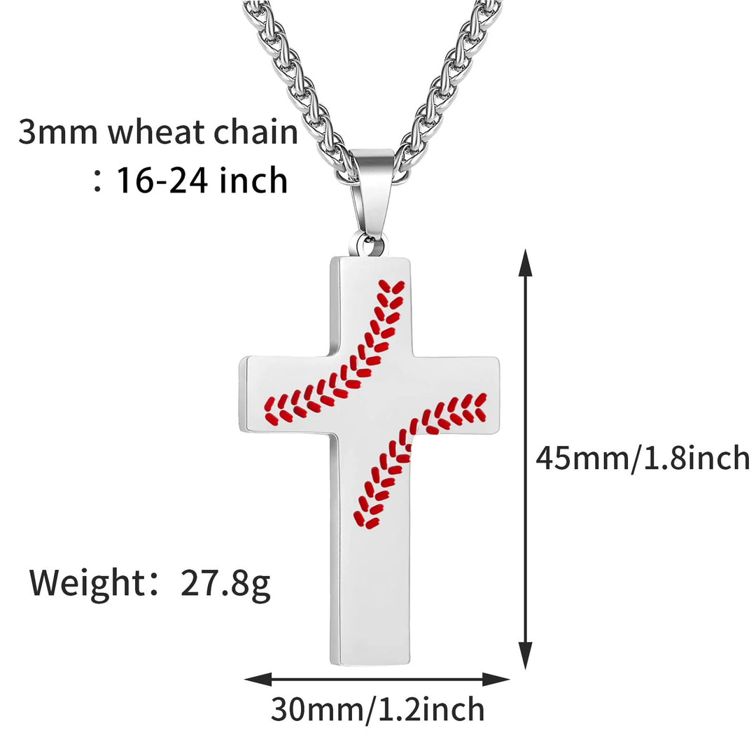 Christianartworkshop Baseball Stitch Cross Necklace: Athletic Devotion & Inspirational Quote - image 13