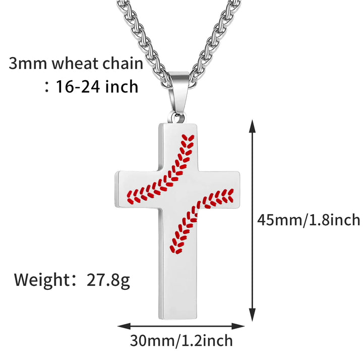 Christianartworkshop Baseball Stitch Cross Necklace: Athletic Devotion & Inspirational Quote - image 14