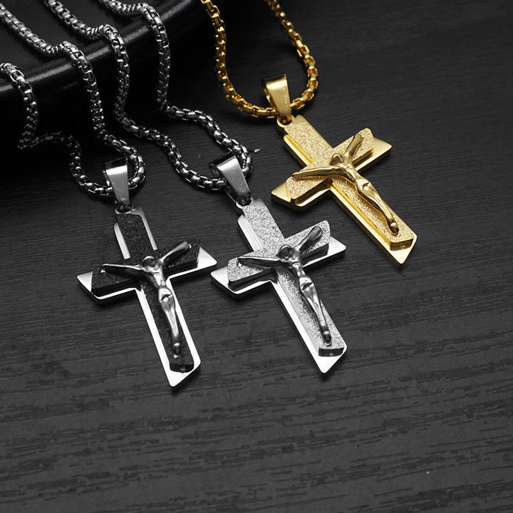 Christianartworkshop Crucifix Adornment Necklace: Spiritual Symbol & Crafted Elegance - Silver - image 0