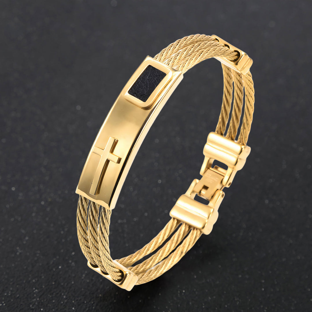 Christianartworkshop Multicolor Cross Cable Bracelet: Faith-Driven Style & Enduring Devotion - Golden - image 12