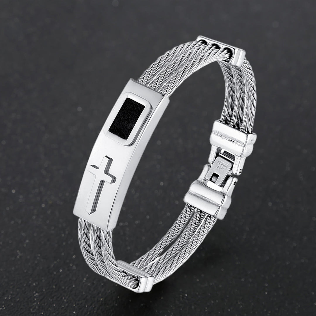 Christianartworkshop Multicolor Cross Cable Bracelet: Faith-Driven Style & Enduring Devotion - Silver - image 10