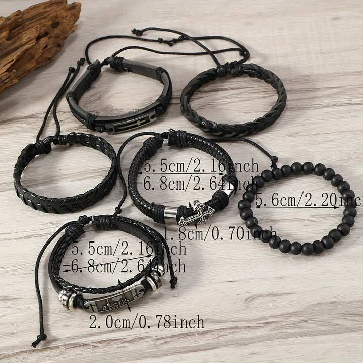 Christianartworkshop Faith-Driven Leather Bracelet Set of 6: Devotion & Stylish Expression - image 3