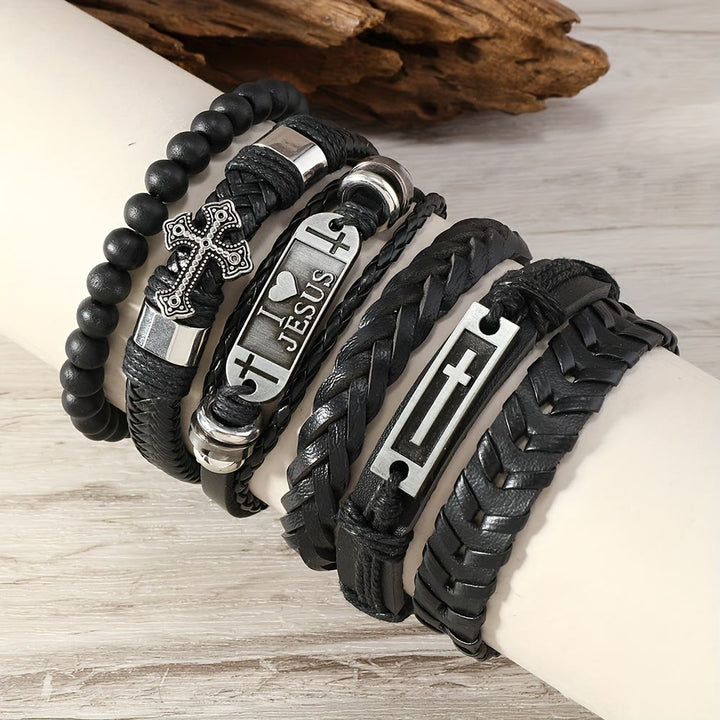 Christianartworkshop Faith-Driven Leather Bracelet Set of 6: Devotion & Stylish Expression - image 2