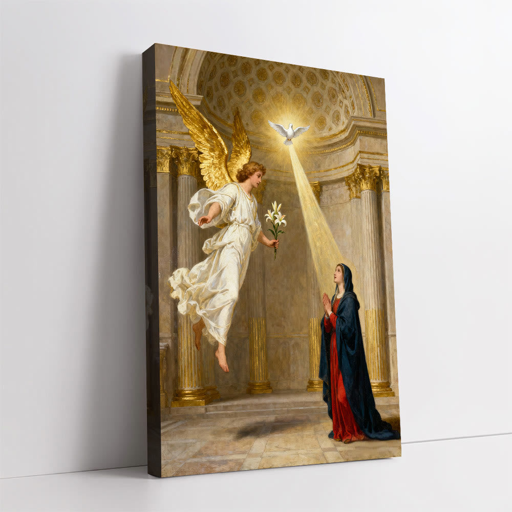 Christianartworkshop Annunciation Art Canvas: Divine Grace & Spiritual Reverence - image 1
