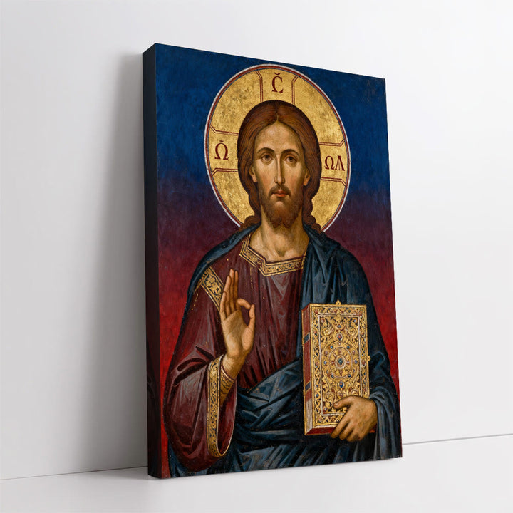 Christianartworkshop Christ Pantocrator Art Canvas: Divine Authority & Timeless Devotion - Framed Canvas Painting - 11.81''*15.75''0.71"/30*40*1.8cm - image 0