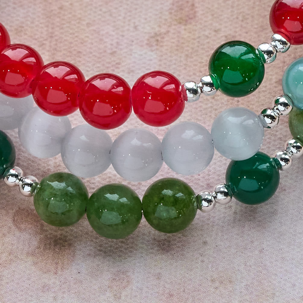 Christianartworkshop Christmas Jade Agate Rosary Bracelet: Faith & Festive Devotion - image 6