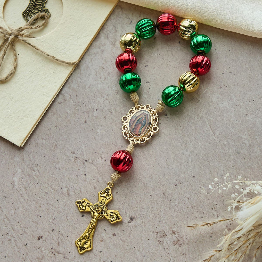 Christianartworkshop Christmas Pocket Rosary & Car Charm: Devotion & Festive Grace - Christmas Pocket Rosary - image 0