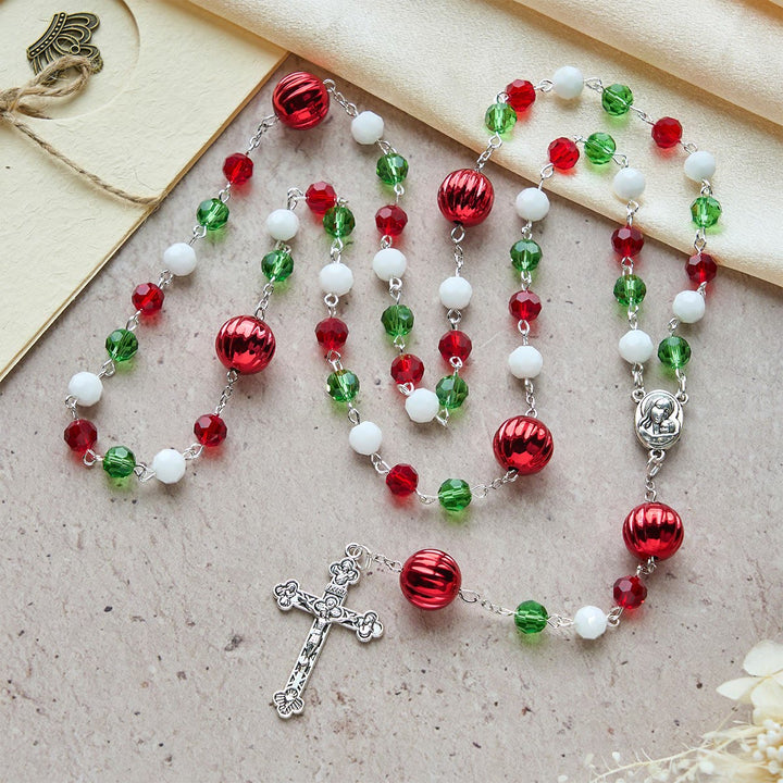 Christianartworkshop Christmas Gift: Faithful Celebration & Heavenly Bond Crystal Rosary with Cross - image 5