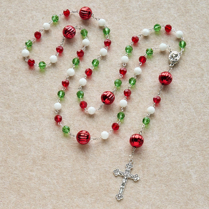 Christianartworkshop Christmas Crystal Rosary with Cross: Faithful Celebration & Heavenly Bond - image 5