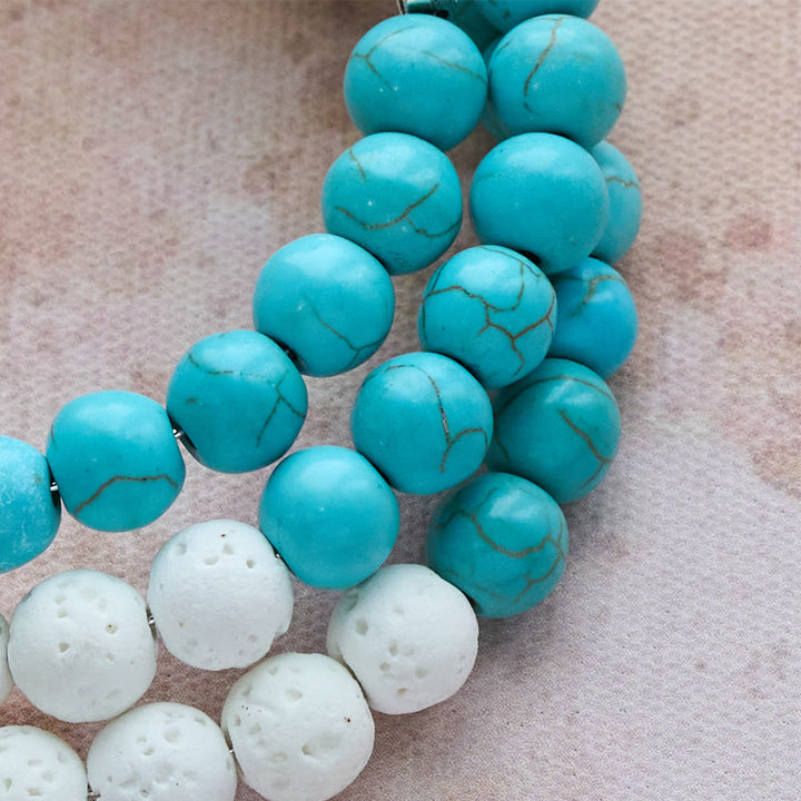 Christianartworkshop Gypsum & Turquoise Rosary Bracelet: Devotion & Heavenly Calm - image 8