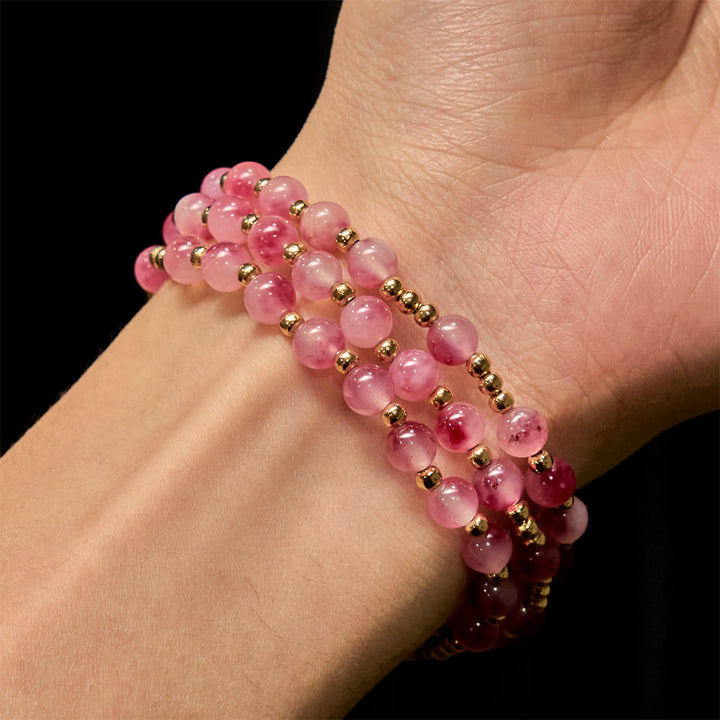 Christianartworkshop Rose Red Agate Bead Rosary Bracelet: Devotion & Heavenly Elegance - image 1