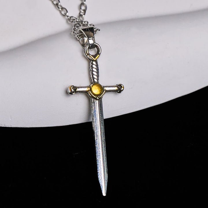 Christianartworkshop Two Tone Sword & Oval Shield St. Michael Pendant Necklace - image 4