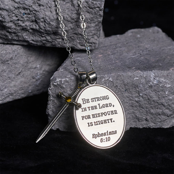 Christianartworkshop Two Tone Sword & Oval Shield St. Michael Pendant Necklace - image 7