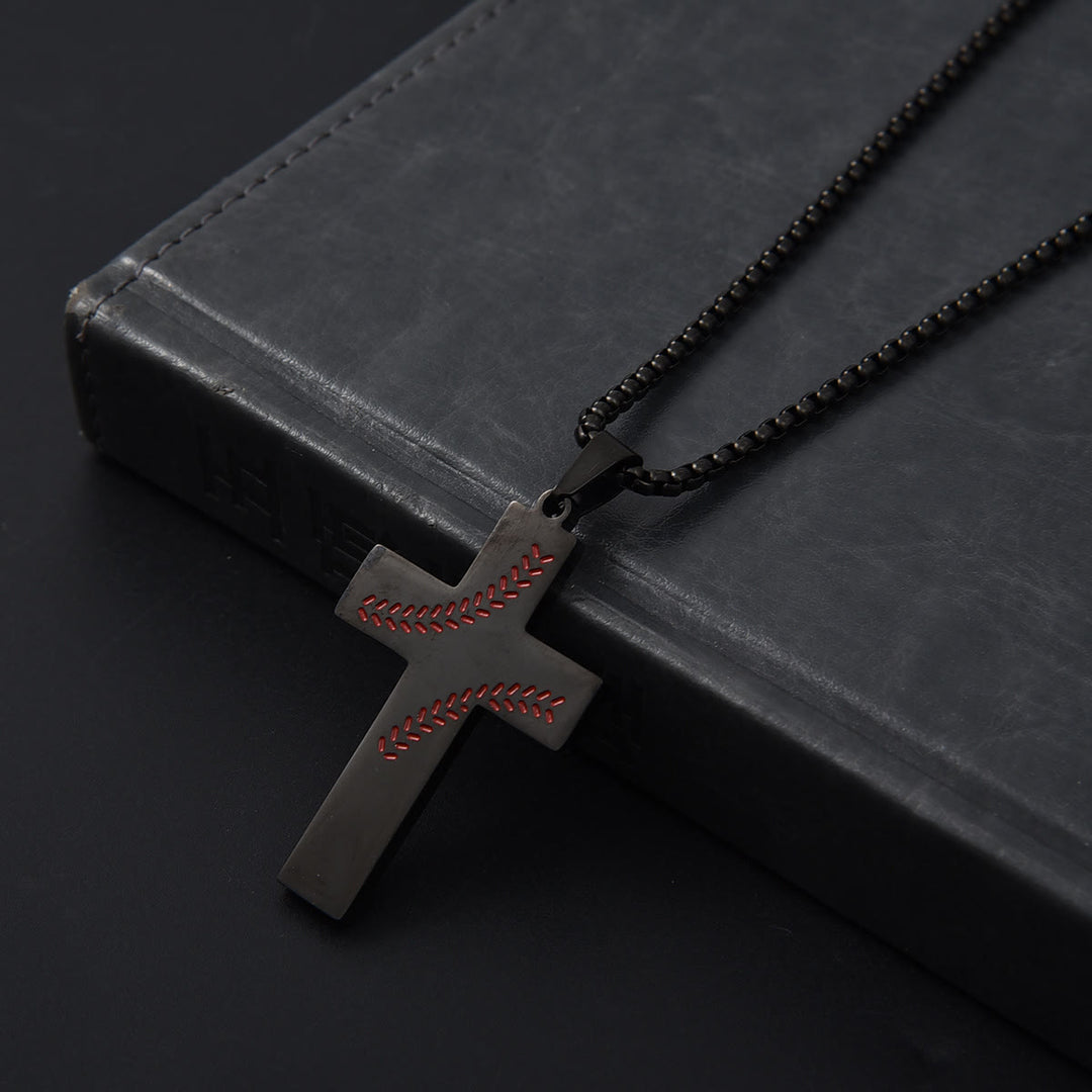 Christianartworkshop Baseball Stitch Cross Necklace: Athletic Devotion & Inspirational Quote - image 18