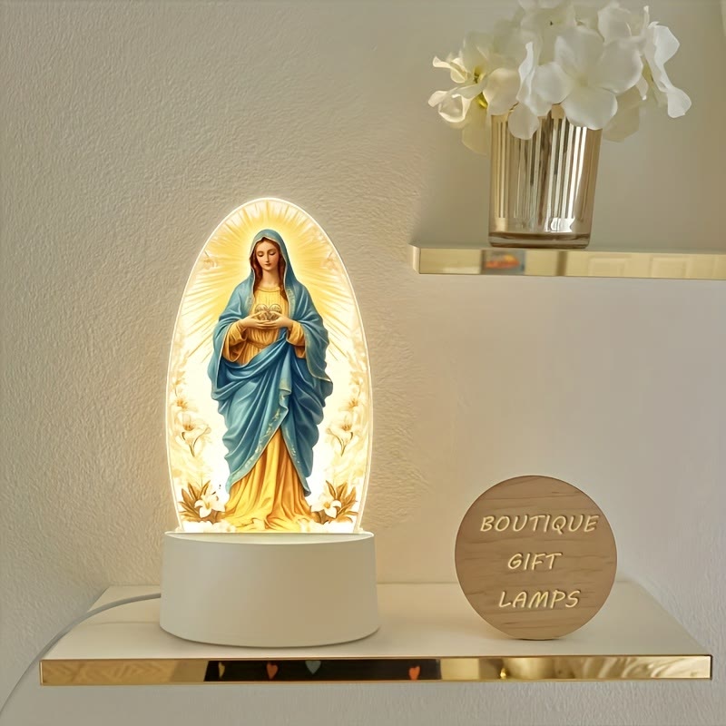 Christianartworkshop Our Lady Illuminated Night Light: Divine Grace in Gentle Glow - image 4