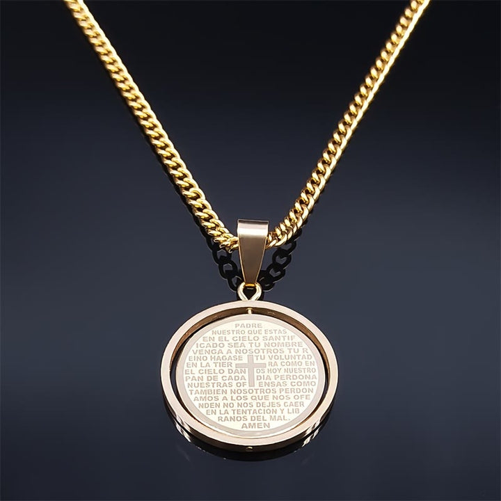 Christianartworkshop The Lord’s Prayer Rotating Pendant Necklace: Devotion & Sacred Versatility - image 1