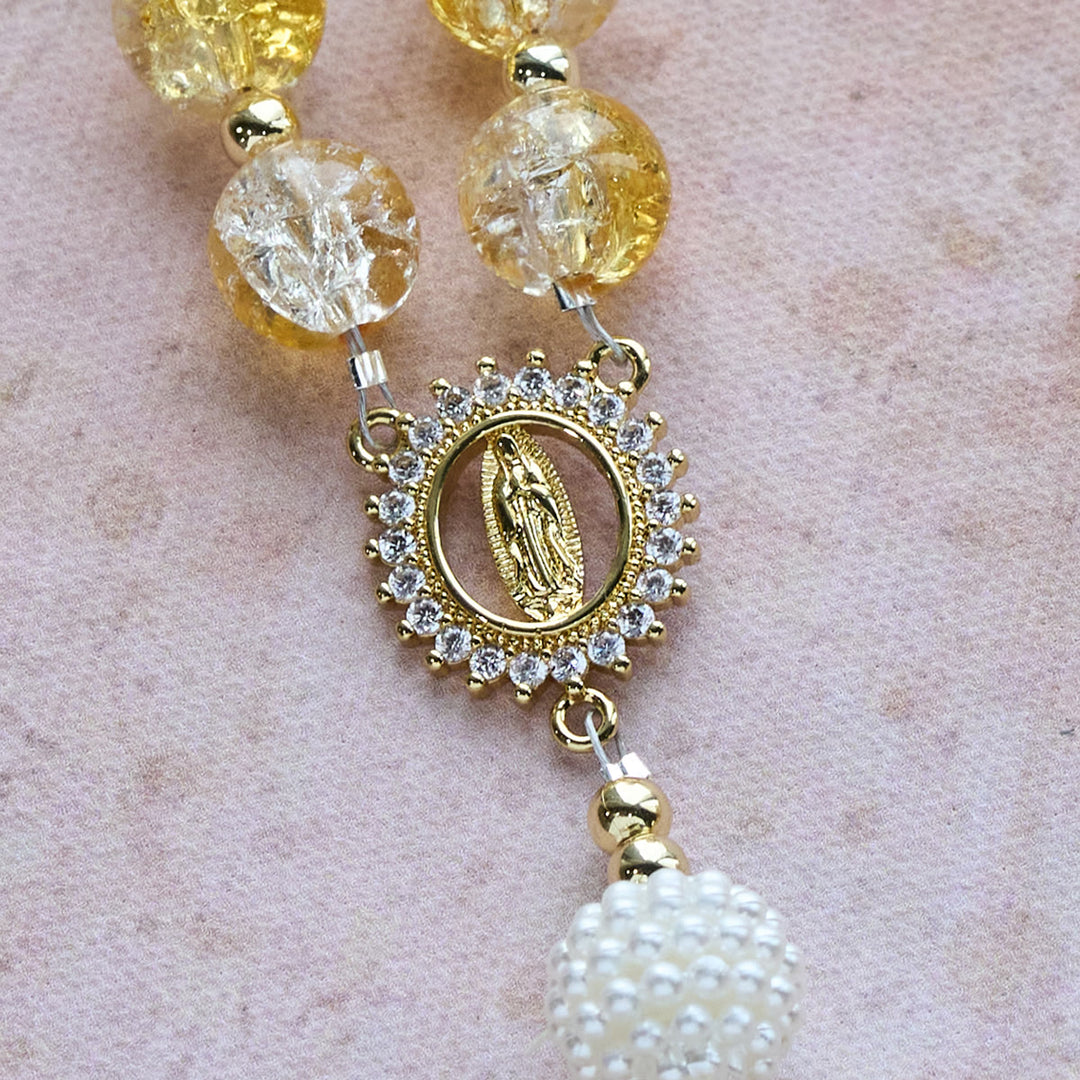 Christianartworkshop Glass Rosary with Our Lady of Guadalupe: Faithful Remembrance & Timeless Beauty - image 7