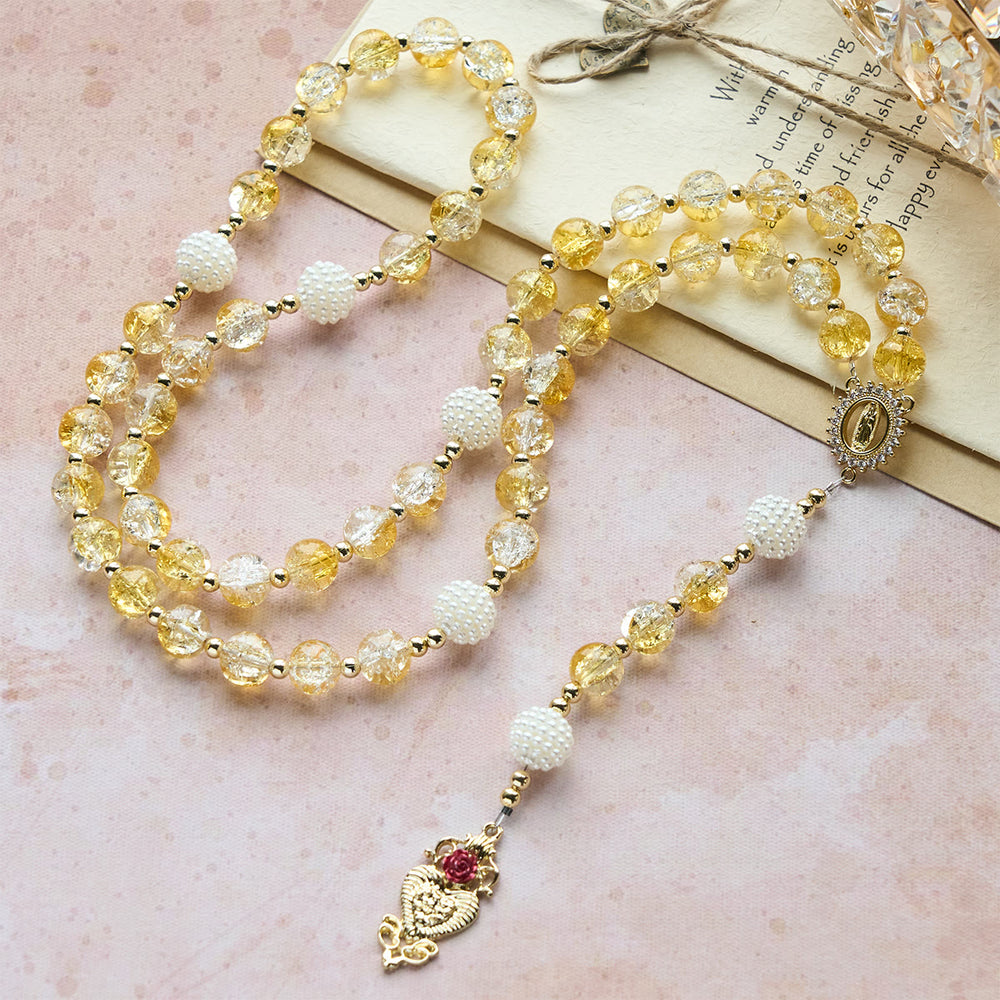 Christianartworkshop Glass Rosary with Our Lady of Guadalupe: Faithful Remembrance & Timeless Beauty - image 1