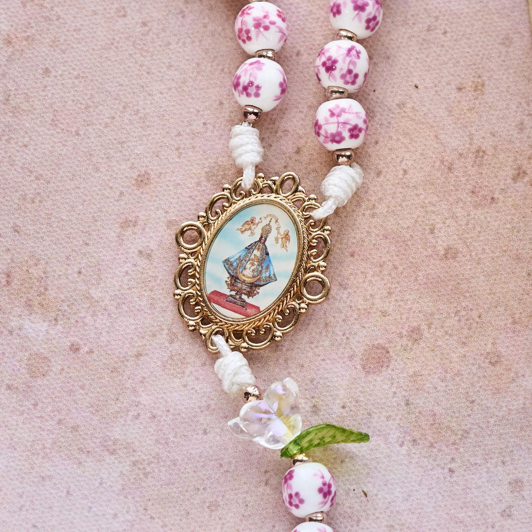 Christianartworkshop Porcelain Rosary with Lily Details: Devotion in Bloom & Spiritual Nourishment - image 9