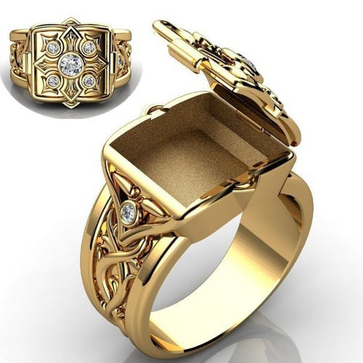 Christianartworkshop Locket Cross Ring: Devotion & Sacred Keepsake - image 1