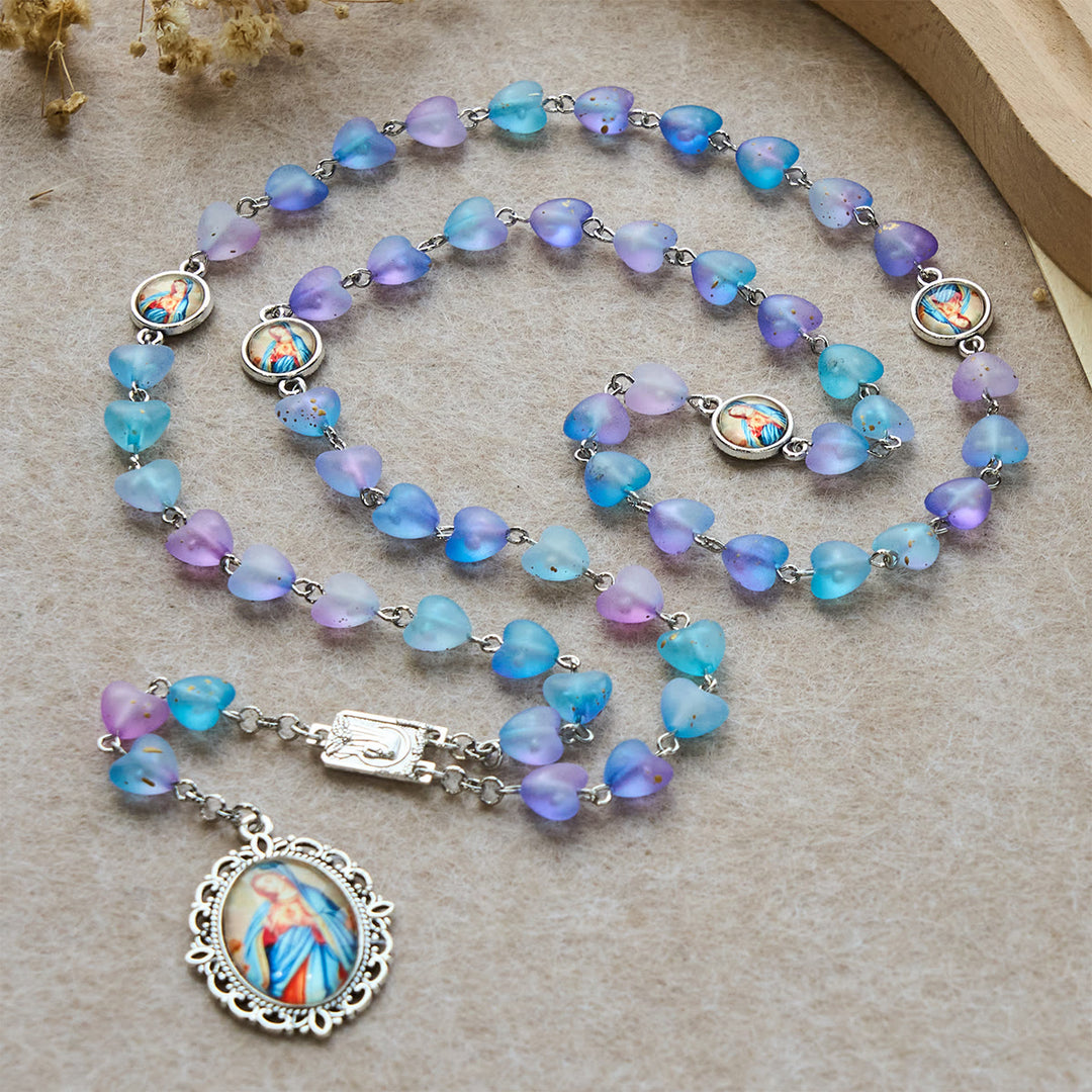 Christianartworkshop Blue Heart & Butterfly Rosary, Bracelet: Devotion & Artful Spirituality - Rosary - image 0