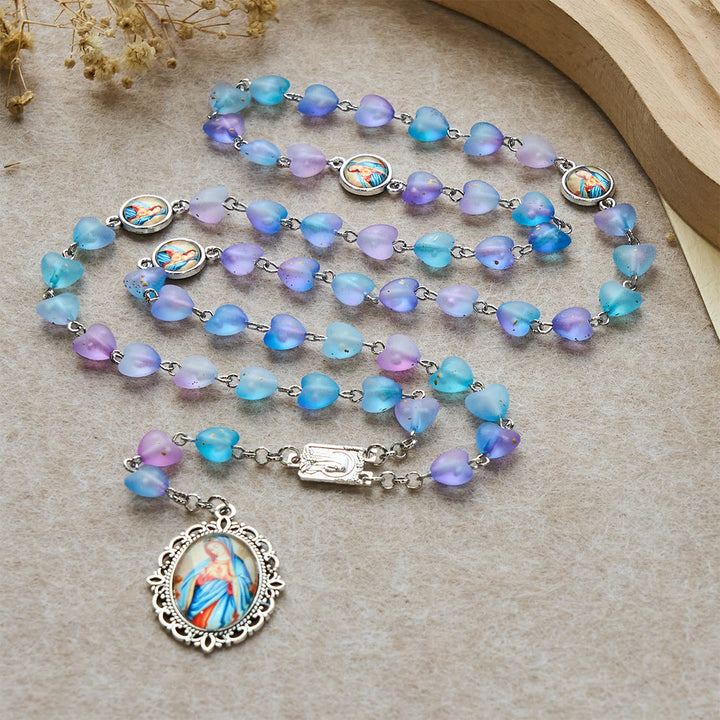Christianartworkshop Blue Heart & Butterfly Rosary, Bracelet: Devotion & Artful Spirituality - image 2