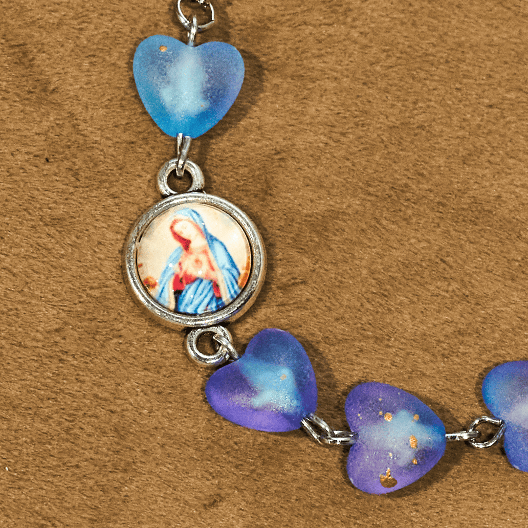 Christianartworkshop Blue Heart & Butterfly Rosary, Bracelet: Devotion & Artful Spirituality - image 8