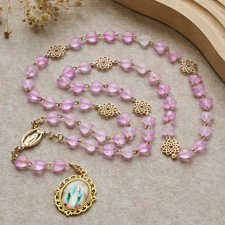 Christianartworkshop Pink Heart & Butterfly Rosary, Bracelet: Devotion & Artful Spirituality - Rosary - image 0