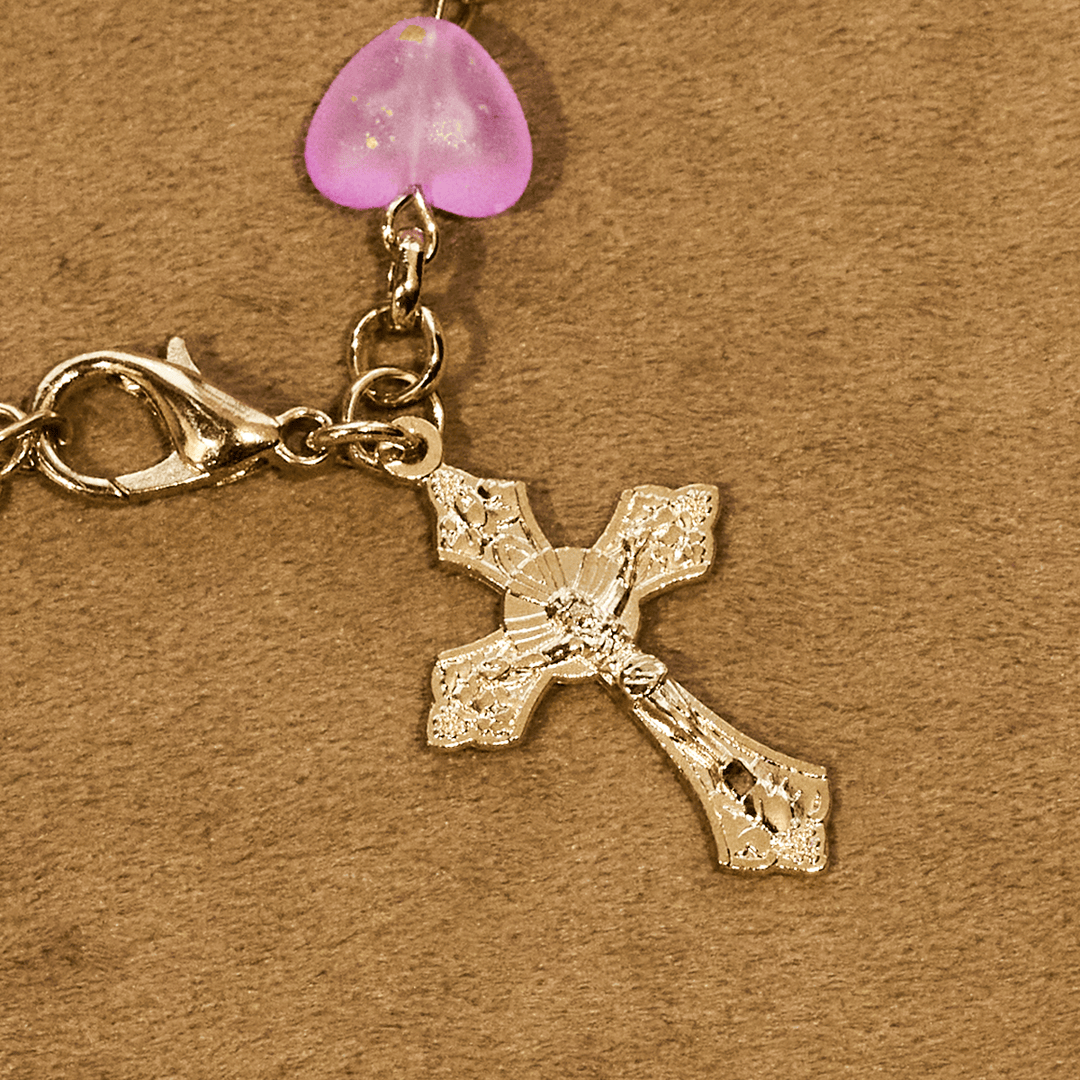 Christianartworkshop Pink Heart & Butterfly Rosary, Bracelet: Devotion & Artful Spirituality - image 9