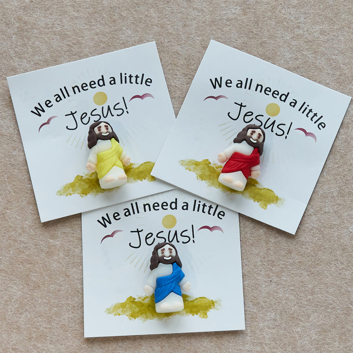 Christianartworkshop Mini Jesus Figurine with Card: We All Need A Little Jesus  - image 1