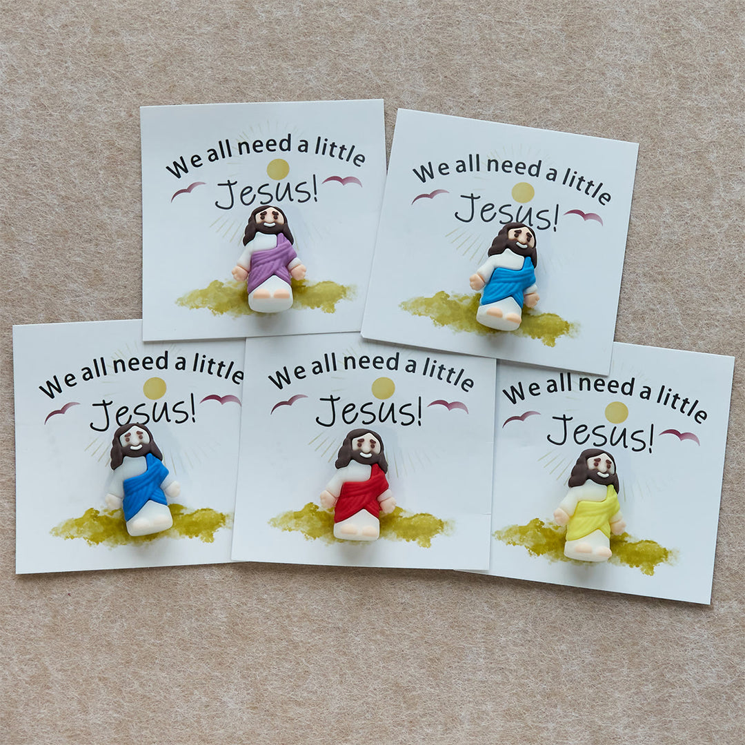 Christianartworkshop Mini Jesus Figurine with Card: We All Need A Little Jesus  - 30pcs/set - image 0