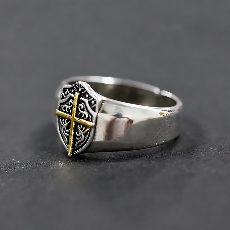 Christianartworkshop Shield Cross Ring: Faithful Protection & Timeless Devotion - image 3